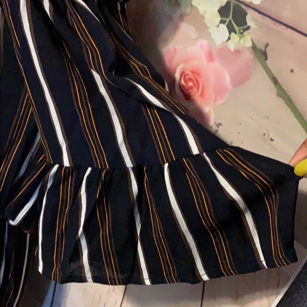 Navy Stripe Romper - Picture 3 of 4